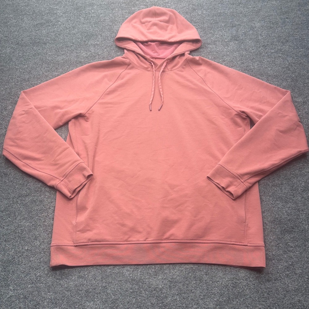 Lululemon Mens City Sweat Pullover Hoodie XL Pink Clay Raglan French Terry